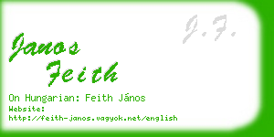 janos feith business card